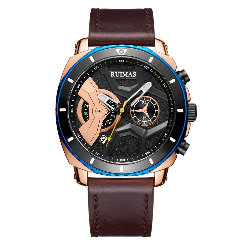 Модные мужские спортивные часы золотые наручные из нержавеющей стали милитари