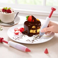 silicone food writing pen pastry cream chocolate decorating syringe plate paint pen cake cookie ice cream decorating pens