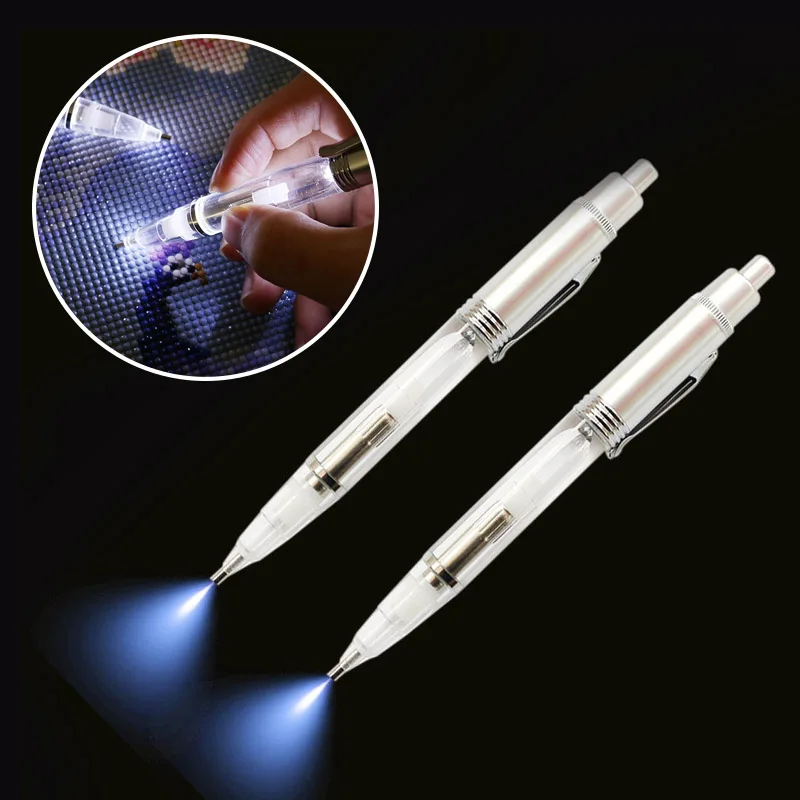

1PCS Diamond Painting 5d Point Drill Pen with Light LED Lighting Pen Diamond Painting Cross Stitch Nail Art Tools