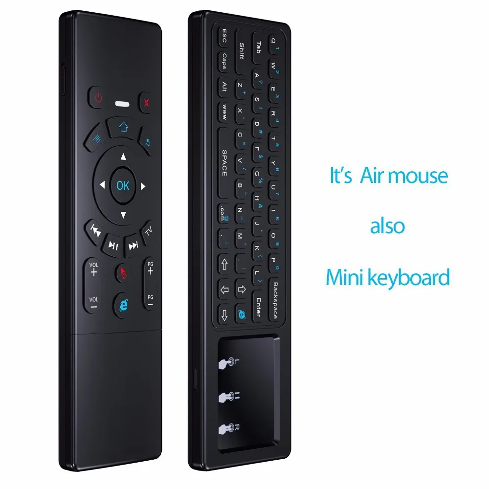 2 4G Беспроводная мини клавиатура гироскоп ИК обучения Air Mouse 7 цветов с подсветкой