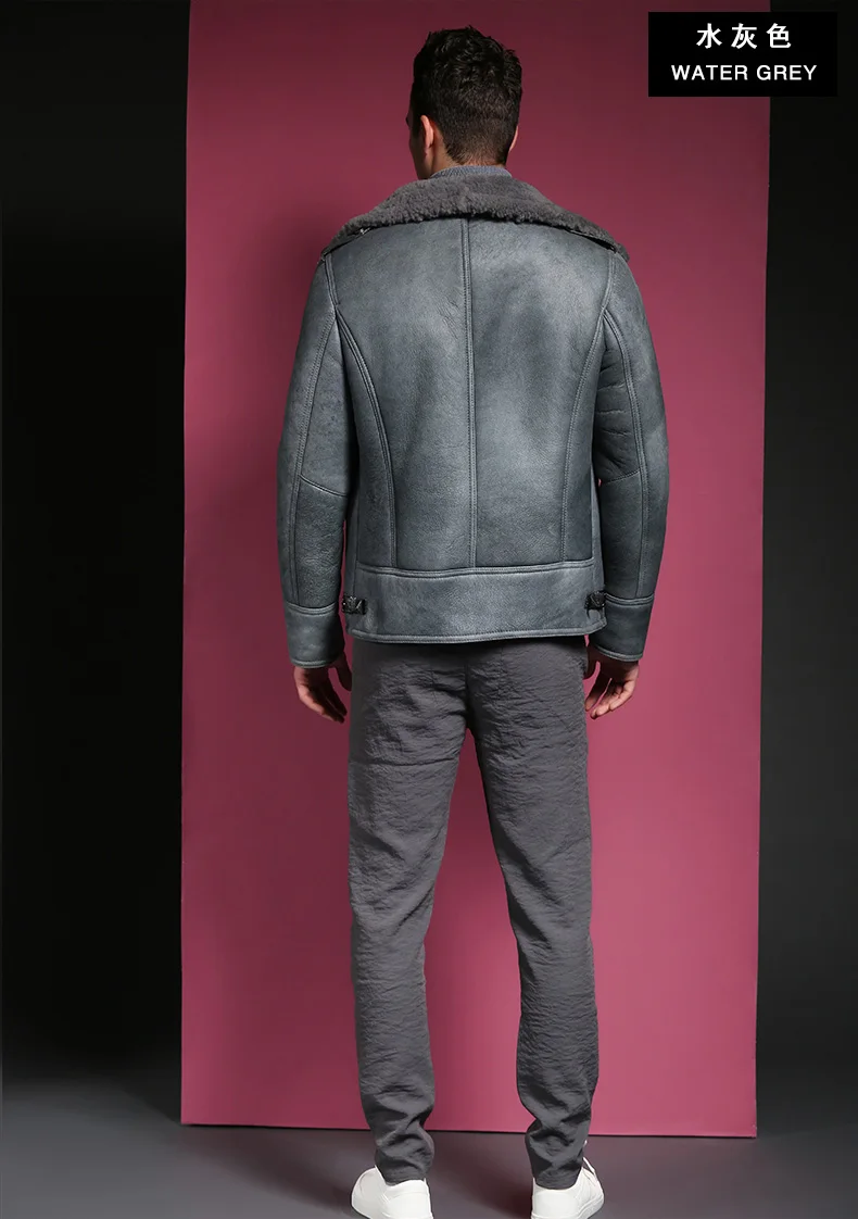 Мужская куртка из овечьей кожи с шерстяной подкладкой|Мужские кожаные куртки| |