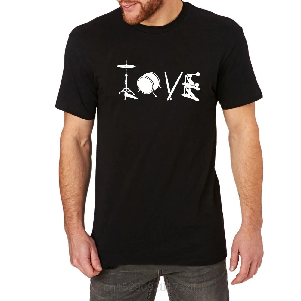 Мужская футболка s Love Drum Drummer s Tee забавная футболка новинка футболка wo men - Цвет: black