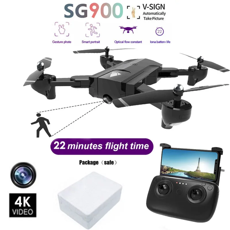 Дрон SG900 с камерой 4K HD вертолет Профессиональный Гоночный FPV Дрон Квадрокоптер SG900 Дрон 1080P следить за мной мини Дрон