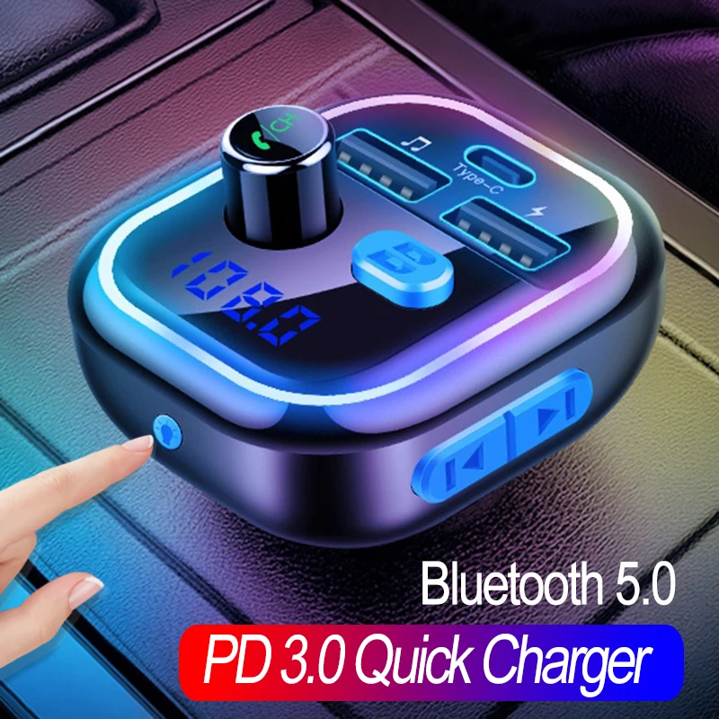 

Автомобильное зарядное устройство JINSERTA, Bluetooth 5,0, FM-передатчик PD 3,0, три USB-порта, зарядное устройство Type-C, аудио, mp3-плеер, TF-карта, музыкальный ...