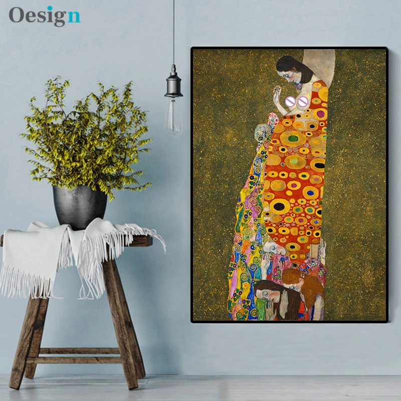 Квадро-де-пинтура поцелуй масла от guizav klimt arte para sala de estar pintura decorativa reоткровенные