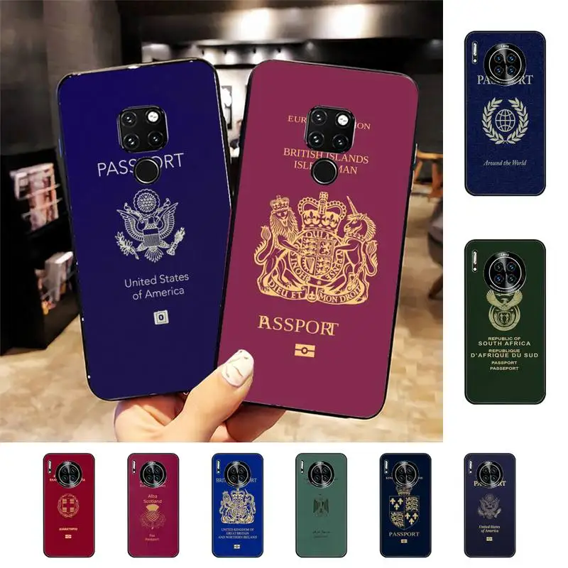 

Fashion Passport Phone Case For Huawei Nova 3I 3E mate 20lite 20Pro 30 10lite Luxury funda case