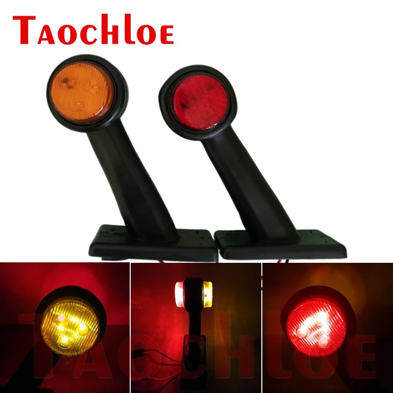 

2Pcs 12V 24V Tail Position Lights For Truck Trailer Tractor Rear Parking Marker Light Clearance Lamps Red Amber