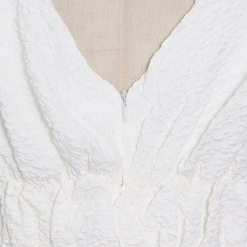 

Patchwork Bowknot Elegant Dress For Women V Neck Sleeveless High Waist Solid Mini Dresses Females Summer 2021 Style