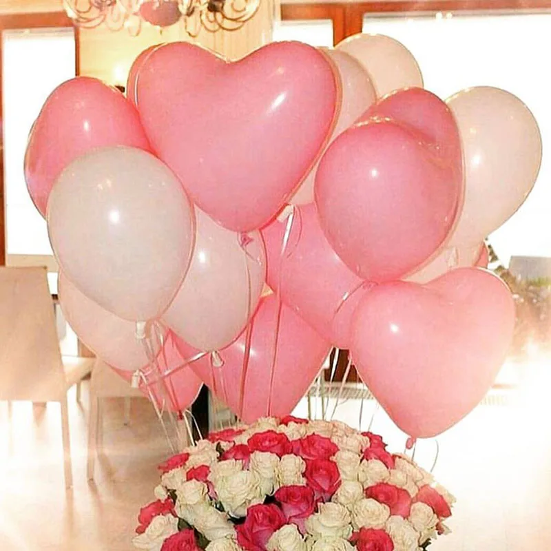 50 шт 2 г красные розовые латексные шары любовь воздушные в форме сердца Свадебные