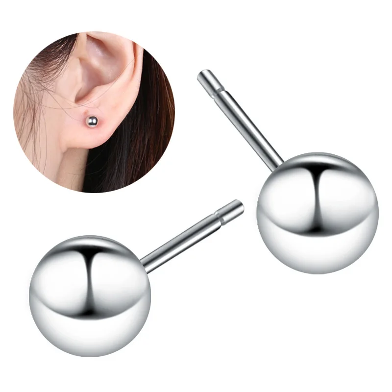 Серьги гвоздики из нержавеющей стали цвета розового золота в Корейском