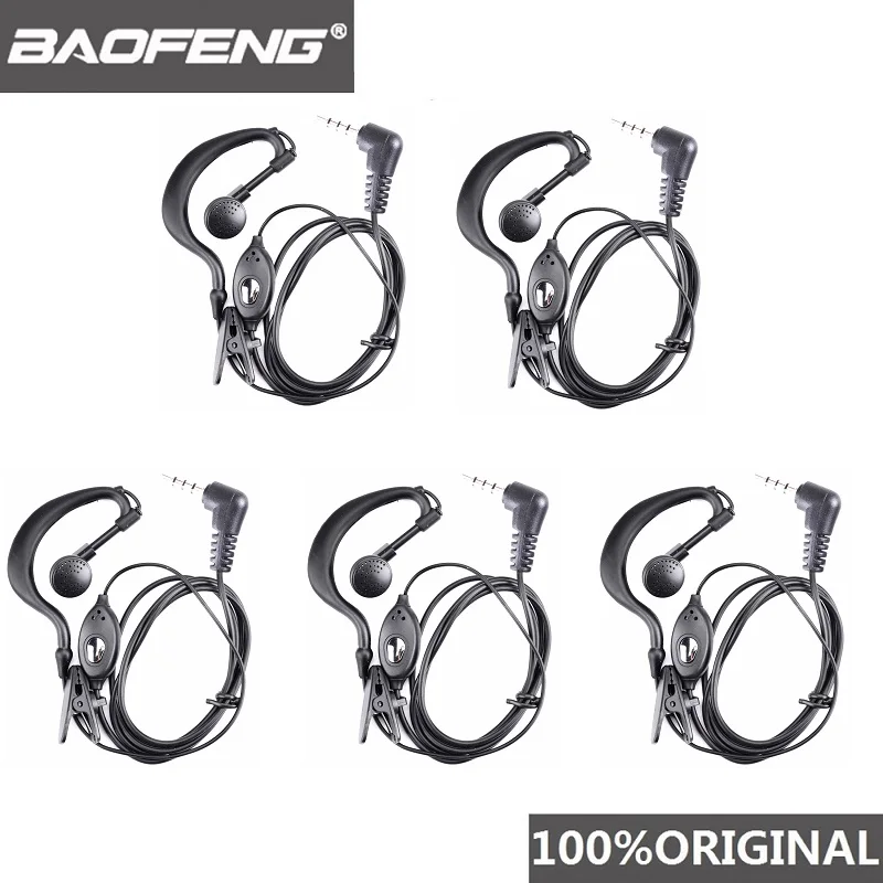 

5pcs Baofeng BF-T1 Uv-3r Walkie Talkie Earpieces Two Way Radio Earphone Walkie-Talkie Headphone for T1 BF-9100 PTT 3R Woki Toki