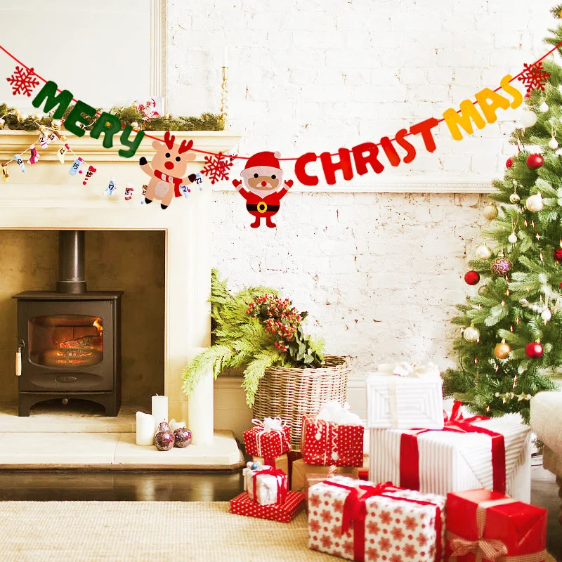 3 м носки для рождественской елки олень Санта узор баннер Рождественская