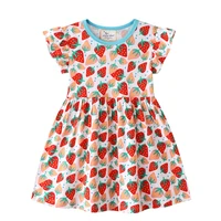 2 6 years toddler girls cotton dress printed strawberry flying sleeves girl baby kids summer outfit summer jersey clothes