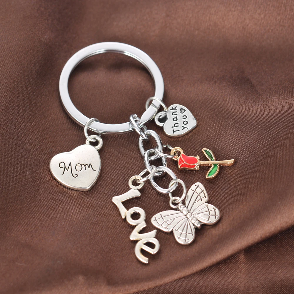 Брелок с надписью спасибо на брелоки для мам День матери брелок влюбленная мама