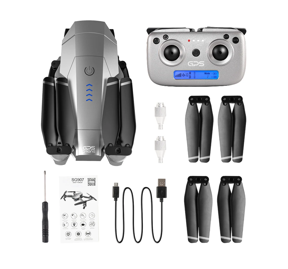 SG907 Дрон GPS 4K HD x50 зум Камера 5G WIFI FPV Профессиональный Квадрокоптер RC вертолет