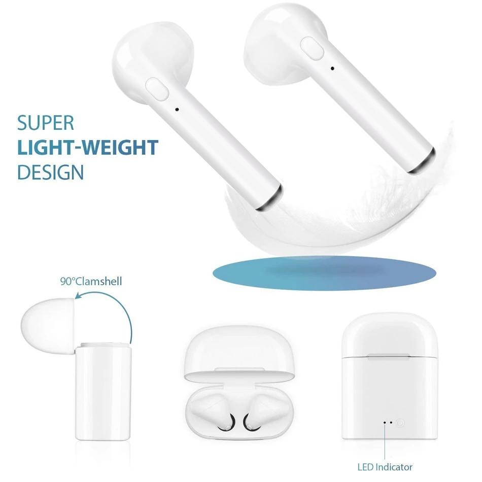 Беспроводные наушники i7s Tws Bluetooth с микрофоном для iPhone Huawei Xiaomi Android pk air 12 20 pro max