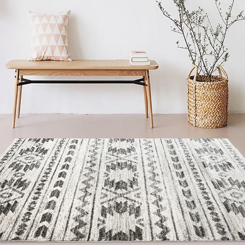 Ковер для гостиной в скандинавском стиле с геометрическим рисунком большой