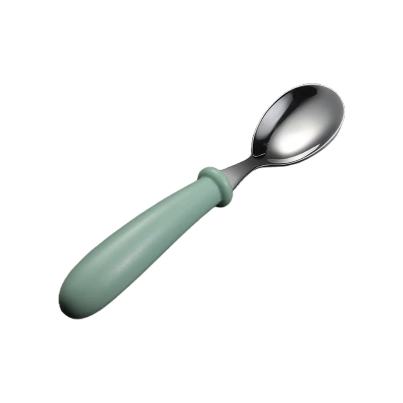 

6 Pieces Toddler Stainless Steel Untensils Set Children Safe Flatware Round Handle Food Feeding Fork Spoon Cutlery Dinnerware
