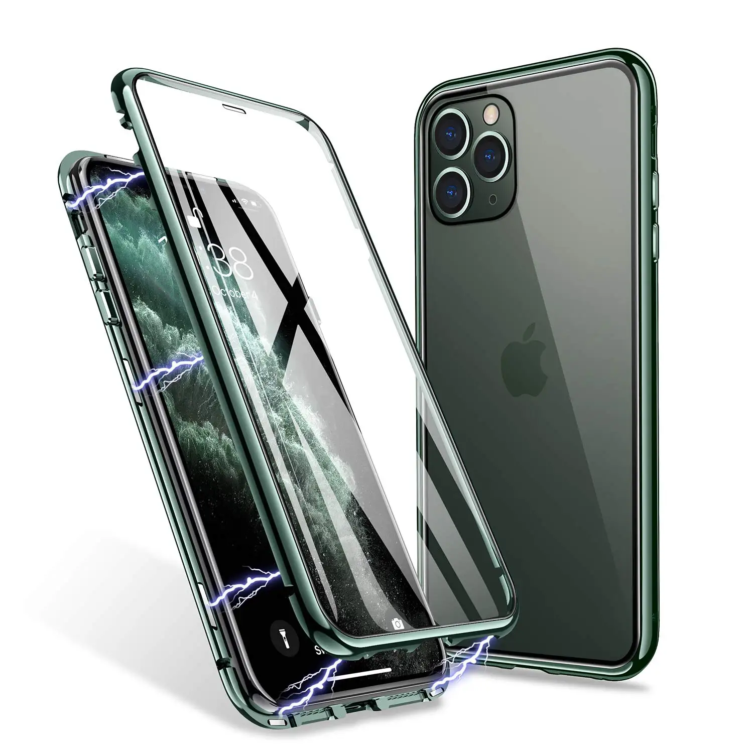 Магнитный чехол для телефона iPhone 11 Pro защита на 360 градусов магнитное переднее и