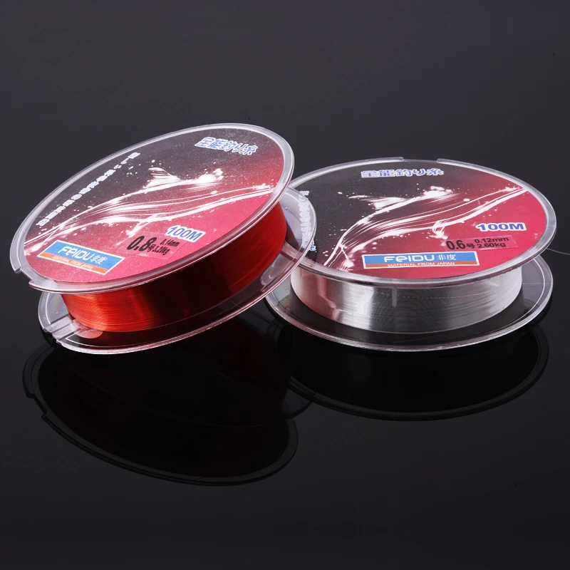 Суперпрочная рыболовная леска 100 м 100% нейлоновая прозрачная не фторуглеродная