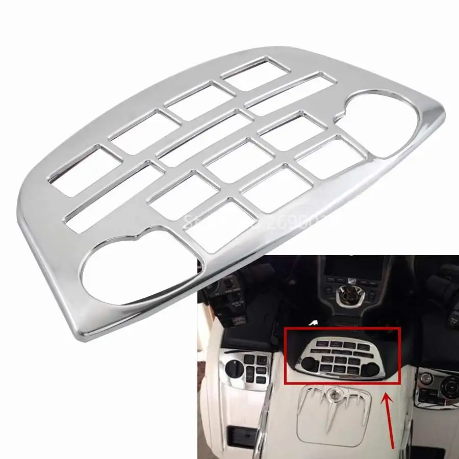 

Motorcycle Accessory Chrome Fairing Trim Radio Accent Panel Trim Cover For Honda Gold Wing 1800 GL1800 2001-2011 ABS Plastic