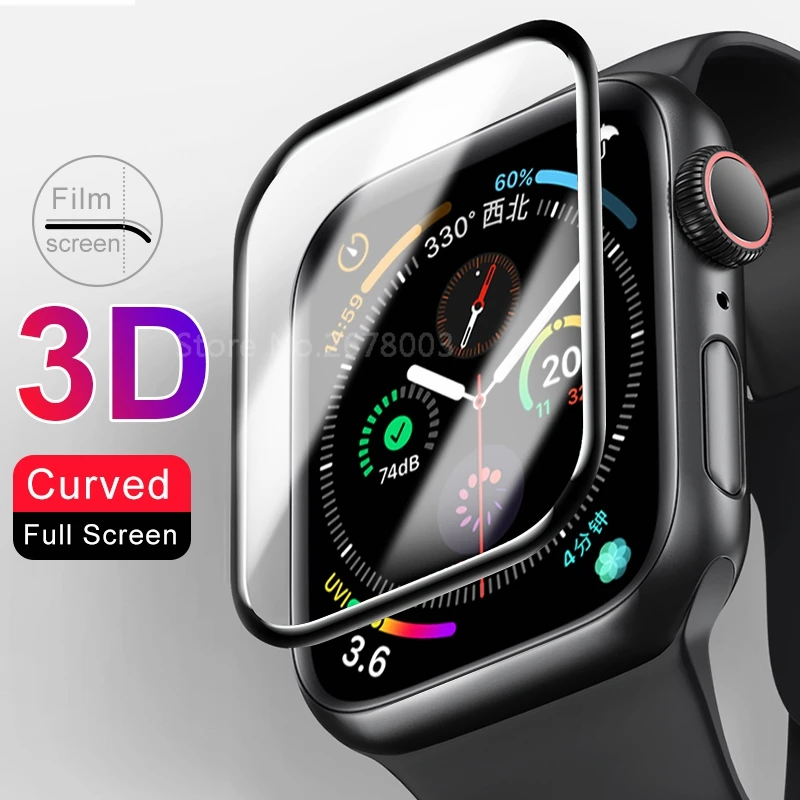 Нано пленка 3D с полным покрытием не закаленное стекло для Apple Watch 6 se 5 40 мм 44
