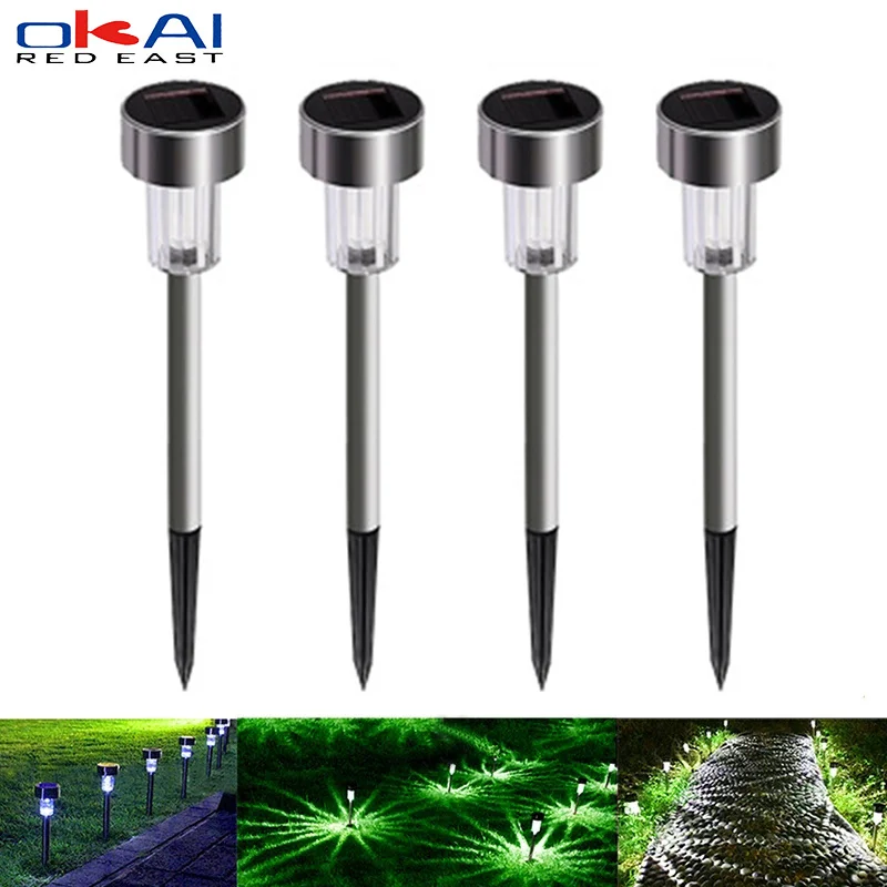 

Outdoor Landscape Lighting Decking Light Waterproof Solar Lawn Lamp 20pcs Stainless Steel Led Solar Lawn Light Garden Path Lawn