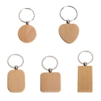 100 blank wooden wooden keychain diy wooden keychain key tag anti lost wood accessories gift mixed