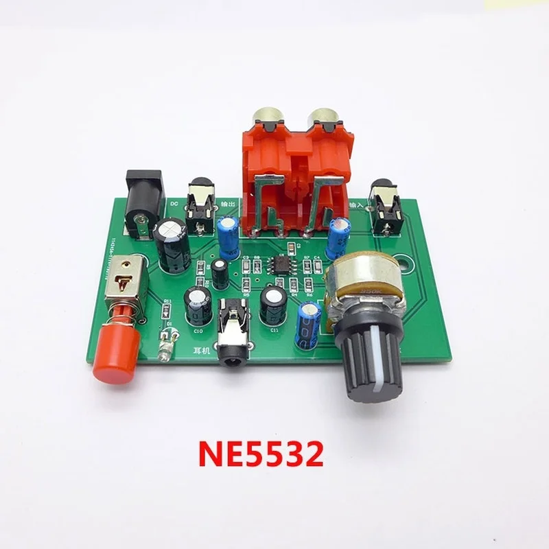 Предварительный усилитель аудиосигнала NE5532 20 дБ RCA 3 5 мм регулятор громкости