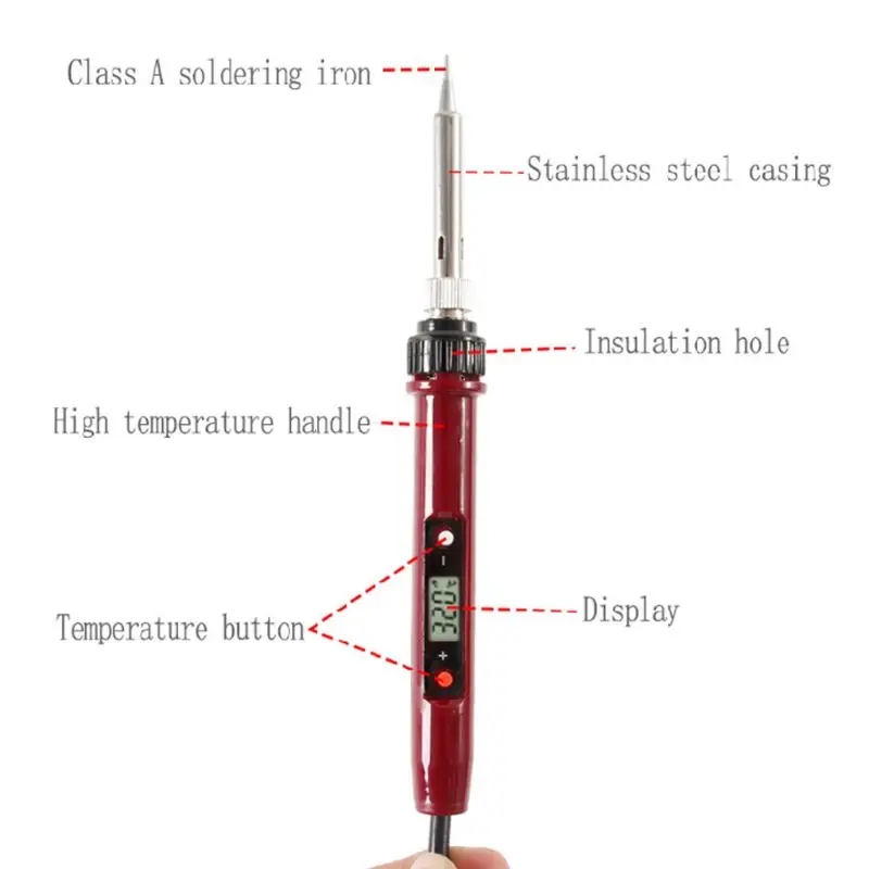 

European Standard 80W Professional Electric Iron AC220V Mini Soldering Station LCD Digital Display Temperature Adjustable Thermo