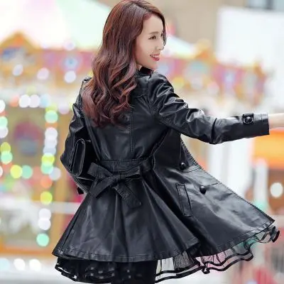 

2021 Jacket Female Clothing Loose Black Coat Jackets Women Manteau Femme Hiver Chaqueta Mujer Slimming Windbreaker Leather