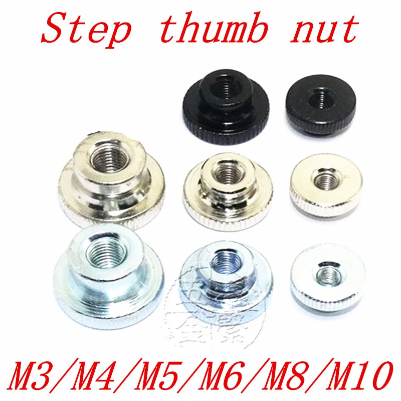 2 10 шт. Черная/никелевая/оцинкованная накатанная гайка для большого пальца M3 M4 M5 M6