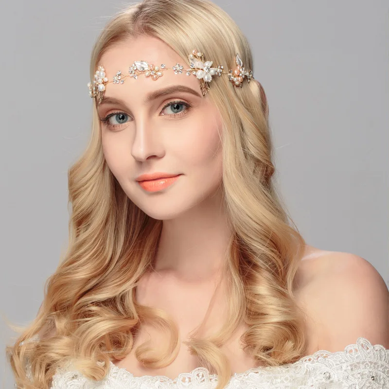 

Beautiful pearl crystal headband bridal headband hair accessories headdress wedding accessories women tiaras jewelry