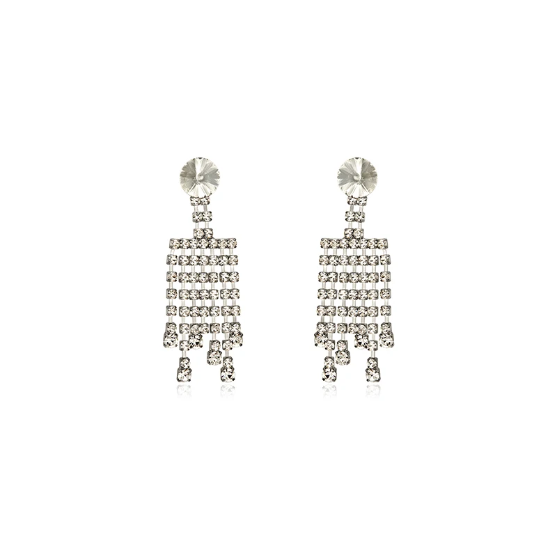 

High fashion temperament Joker chain tassel earrings pin earrings women