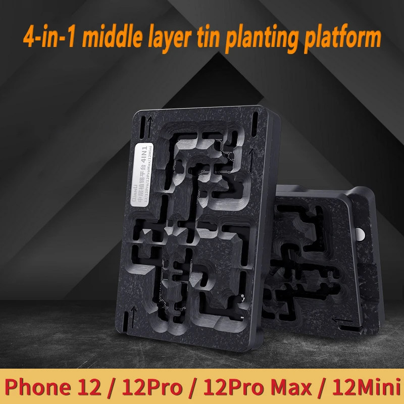 

QianLi 4-в-1 средний слой Оловянная посадочная платформа для ремонта IPhone 12/12 Pro/Max/Mini сильные магнитные адсорбционные приборы