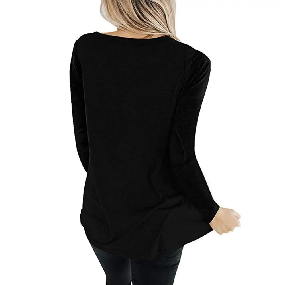 Женские футболки с длинными рукавами и узлом свободная туника спереди топы