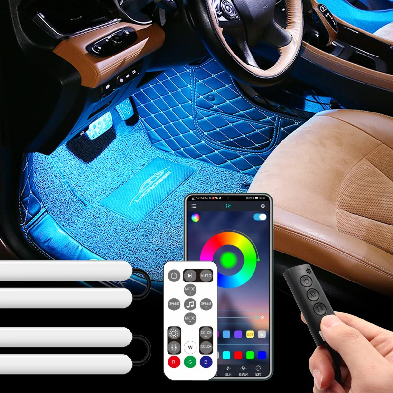 

With remote control vehicle LED lamp, music synchronous lighting with USB charger, 12V DC indoor lamp, 48 LEDs