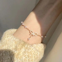 girly heart bow knot bracelet for women korea sweet simple wild handdress girl accesso bracelet student girlfriend gift insstyle