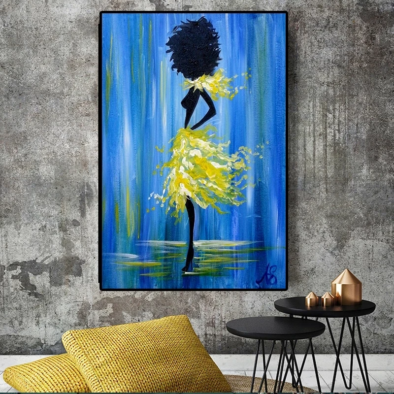 

Abstract African Black Naked Woman Figure Canvas Painting Poster and Print Scandinavian Wall Art Photo Living Room Frameless