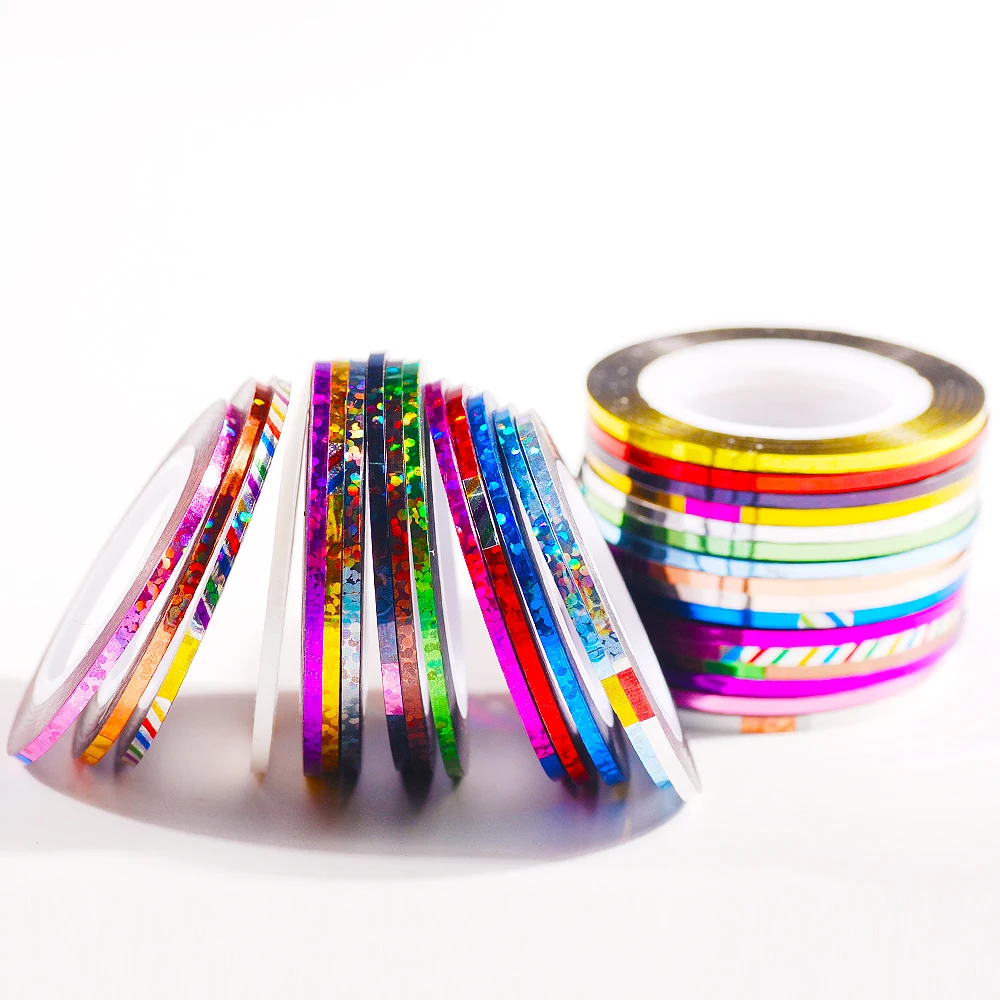 10 шт./упак. 2 мм красочные рулоны ленты для нанесения полос накладные ногти
