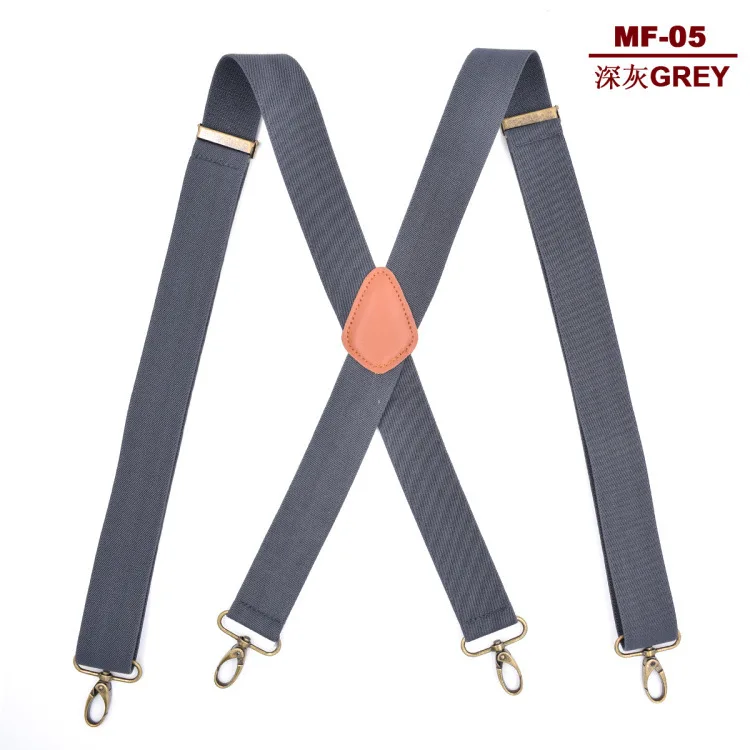 3.5cm Suspenders Для мужчин и женщин, 4 зажима, рубашка для отдыха, 3,5 см, брюки для брюк, зажим на спине, подтяжки из искусственной кожи, эластичный сплав, металлическая головка, регулируемые подтяжки - Цвет: 3.5cm Suspenders