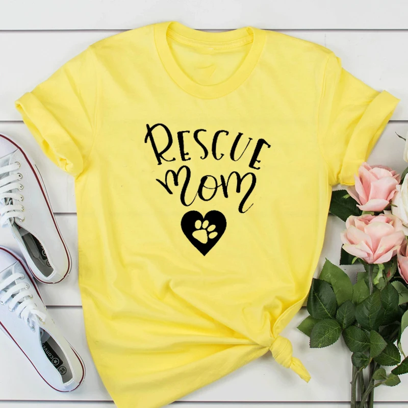 Футболка спасательная женская из чистого хлопка рубашка с рисунком сердца и лап