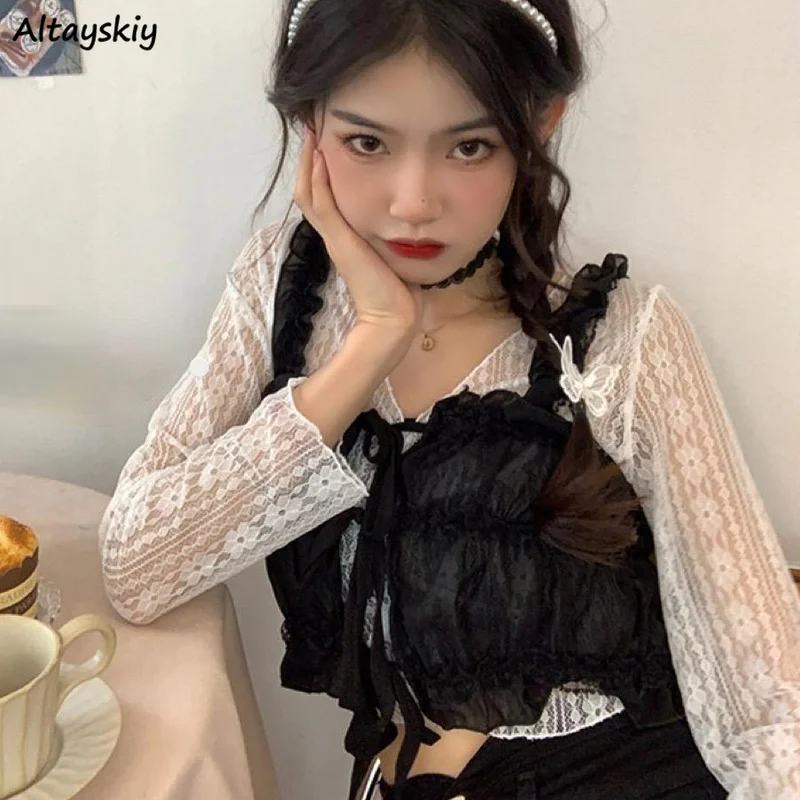 

Camisole Women Folds Black Japanese Style Girl Streetwear Harajuku Chic Vintage All-match Sexy Retro Female Clothing Ins Fashion