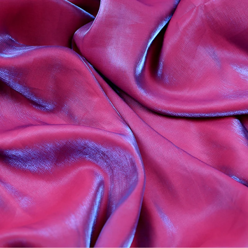 

Width 59" Colorful Gradient Color Mercerized Silk Satin Fabrics Dress Stage Costume Fashion Shirt Skirt Material By the Yard