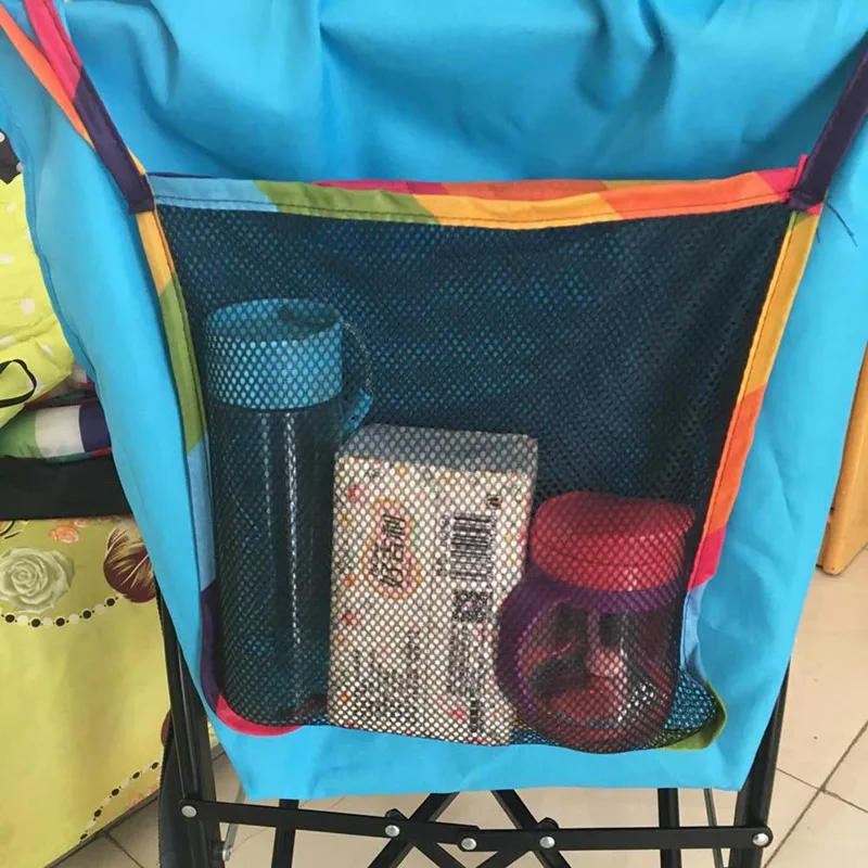 

2Pcs Infant Pram Cart Mesh Hanging Storage Bag Baby Trolley Bag Stroller Organizer Seat Pocket Carriage Bag Stroller Accessories