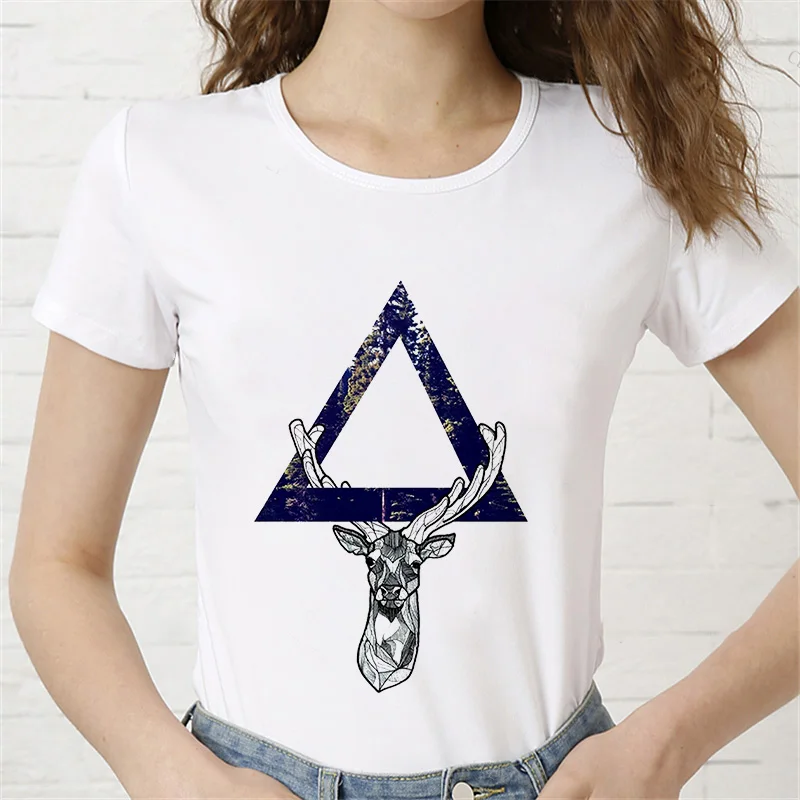 

2021 Women Plus Size Harajuku Tops Summer Deer Graphic Tees Streetwear Woman Animal Kawaii T-shirt Clothes Girl Fashion T Shirt