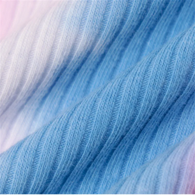 

Women Autumn Knitted Buttoned Tie dye T-shirt 2020 Fashion Ladies Clubwear Street Beach Holiday Outfits Top