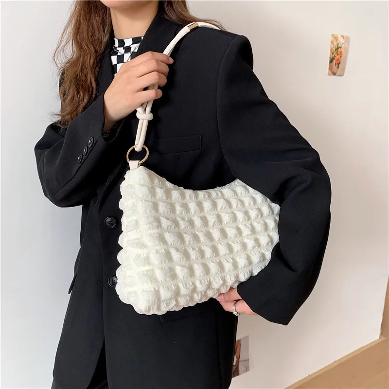 

High Quality Women's Cotton Shoulder Bag 2021 Autumn and Winter New Style Handbags Fashion Trendy Single-shoulder Underarm Bag