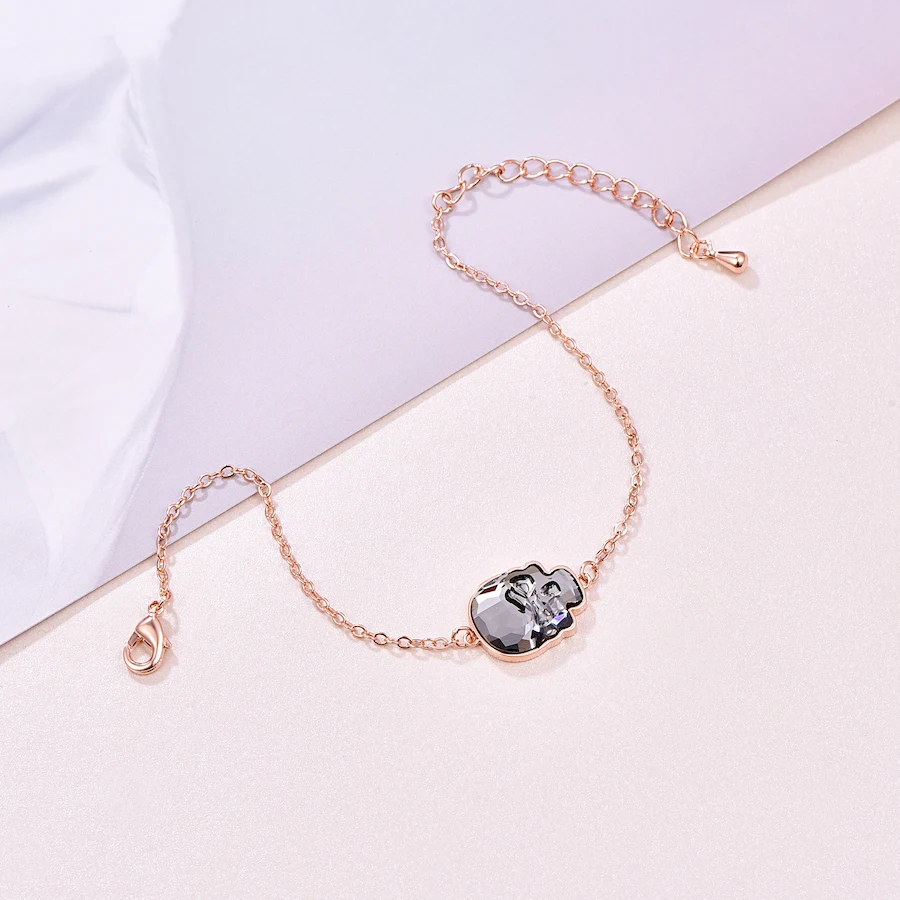 Malanda кристаллы от Swarovski браслеты с черепами браслеты для женщин новые модные браслеты из розового золота свадебные украшения подарок для девочек