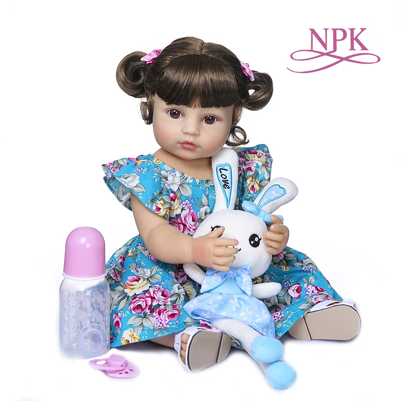 NPK 55 см кукла bebe reborn для маленькой девочки силиконовая мягкая на ощупь гибкая